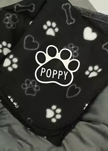 Personalised Dog Paw Print Fleece Blanket | Kaleidoscope