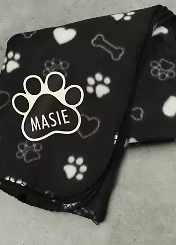 Personalised Dog Paw Print Fleece Blanket | Kaleidoscope