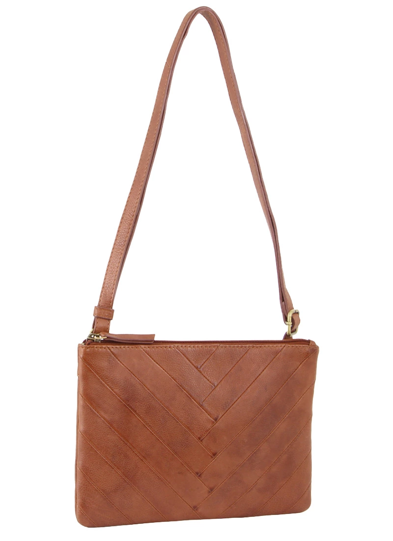 Pierre Cardin Leather Bag - Dark Tan