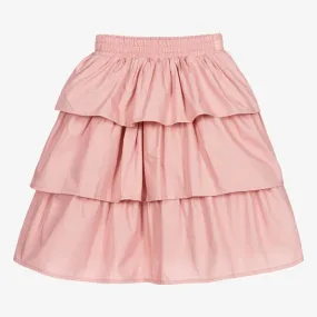 Pink Ruffled Cotton Skirt