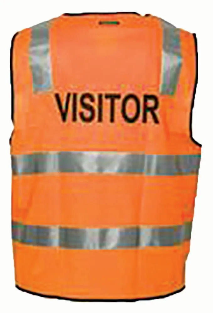 PORTWEST MZ106ORRS Vest - Day/Night Zip Visitor - Orange - Small