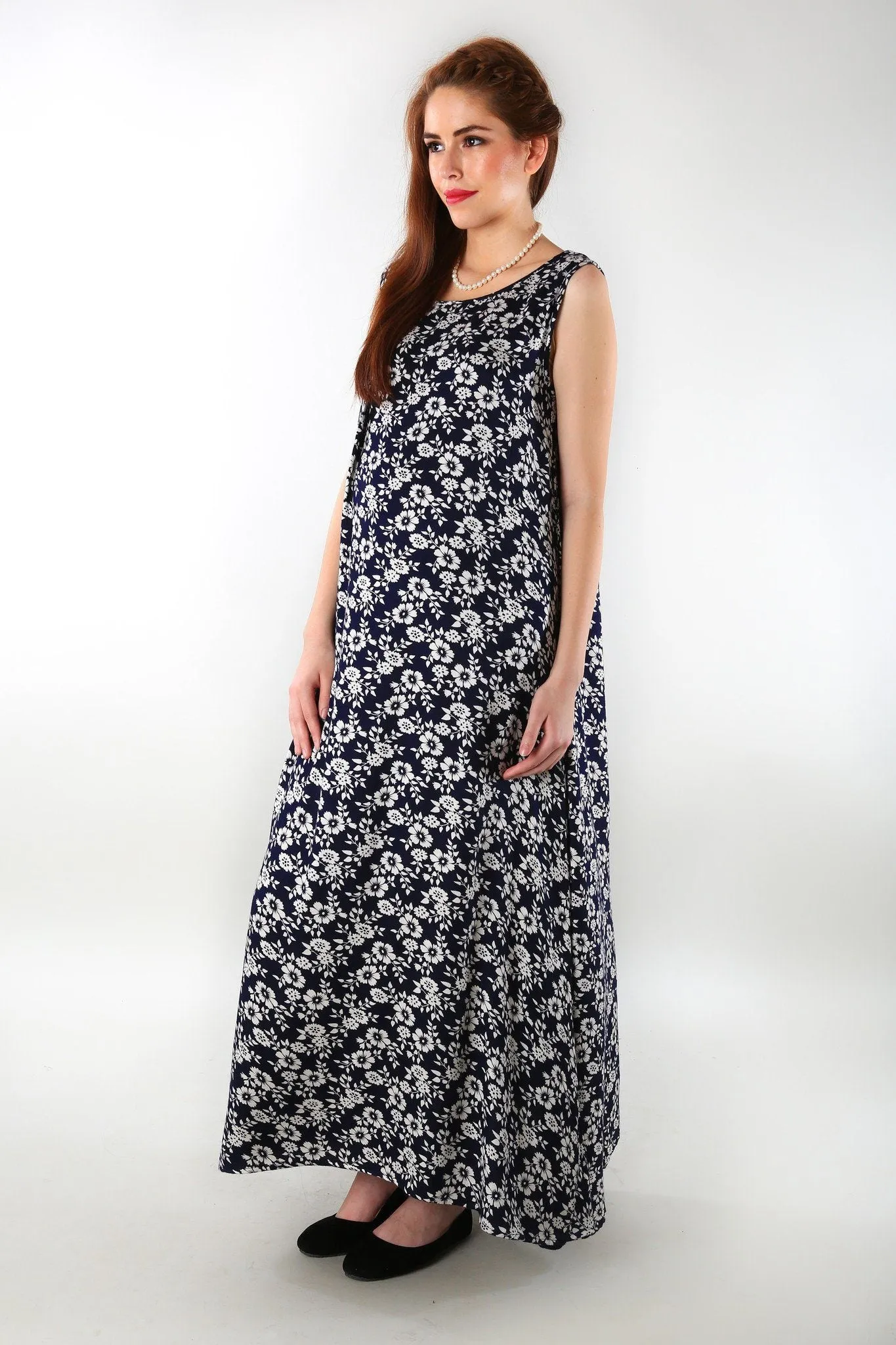 Printed Twill Flair Maternity Dress