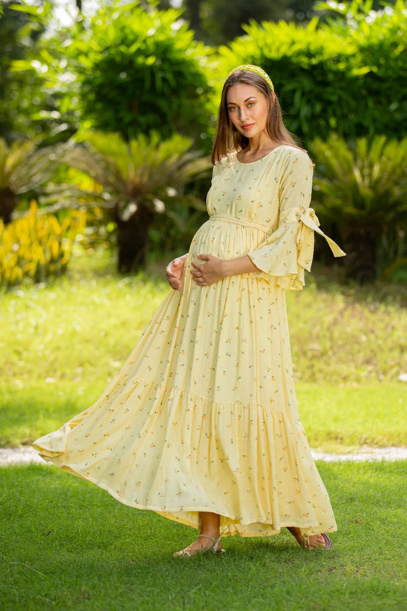 Pristine Maternity & Nursing Frill Dress