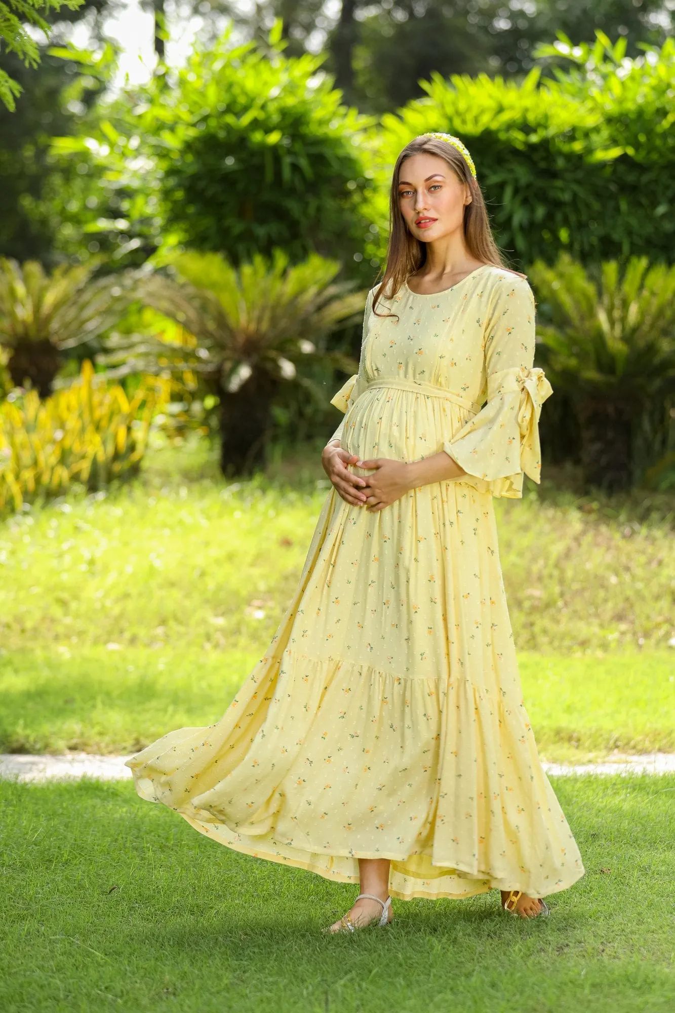 Pristine Maternity & Nursing Frill Dress