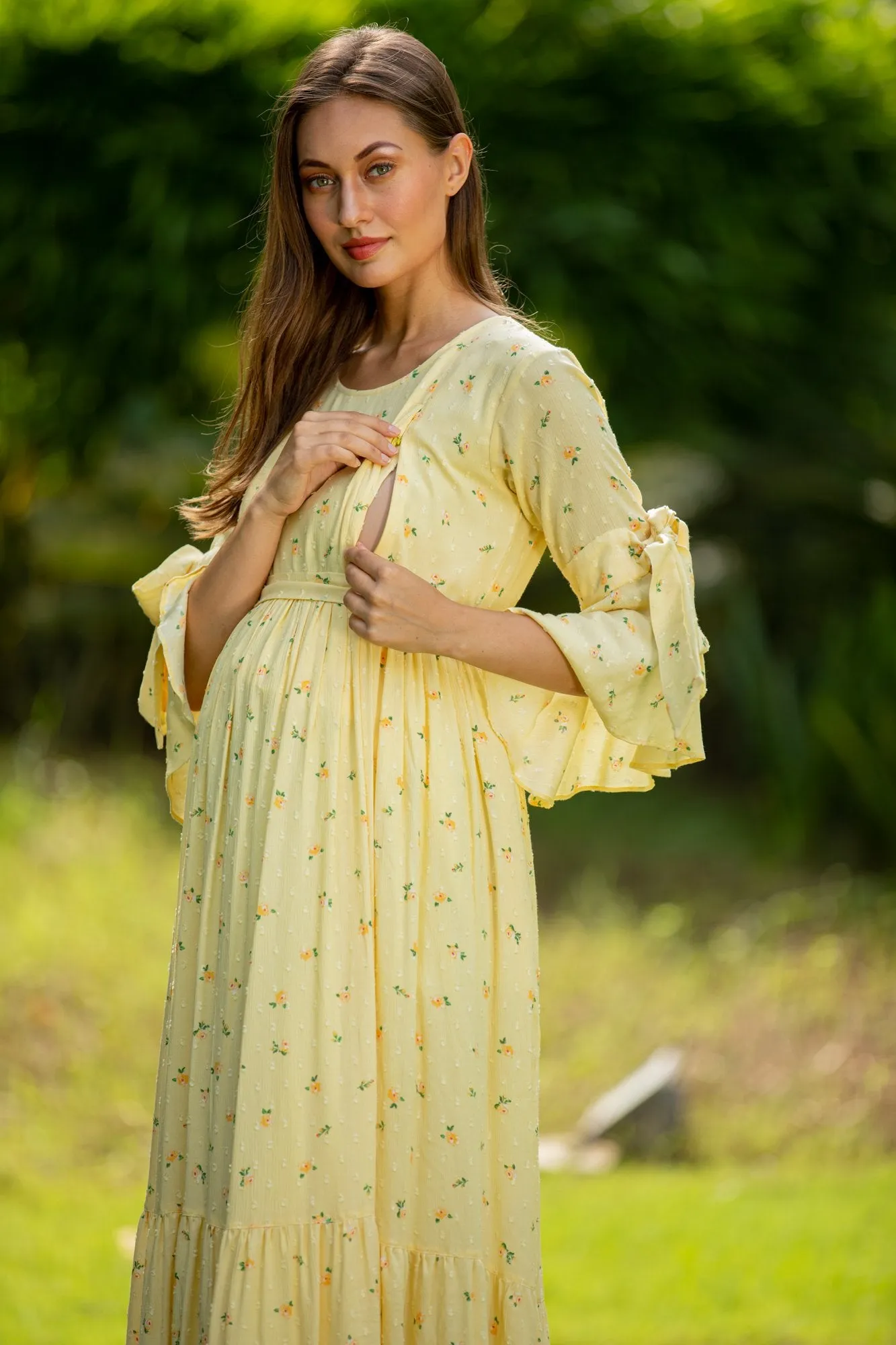 Pristine Maternity & Nursing Frill Dress