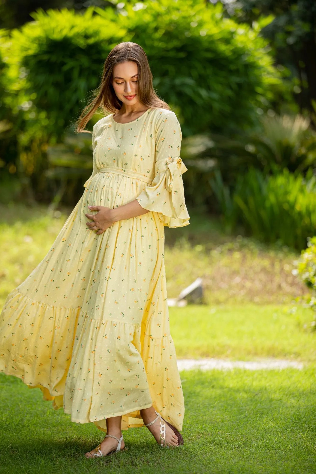 Pristine Maternity & Nursing Frill Dress