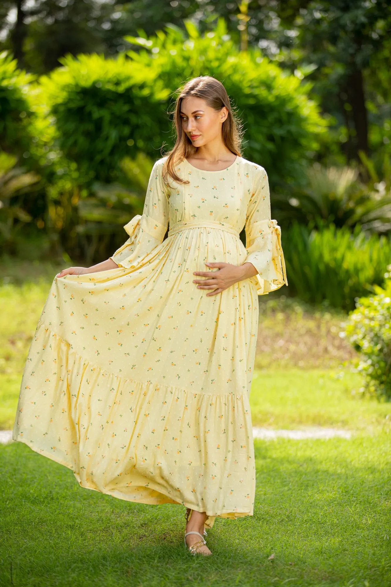 Pristine Maternity & Nursing Frill Dress