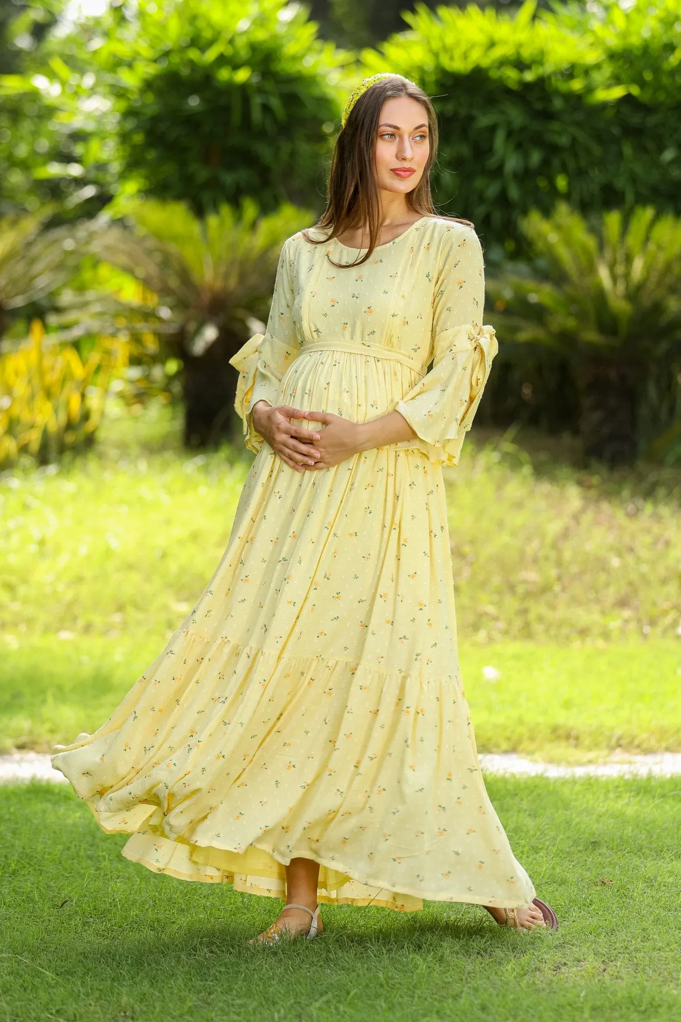 Pristine Maternity & Nursing Frill Dress