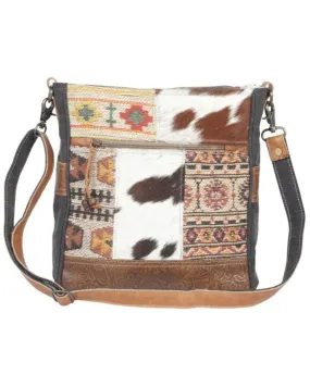 Product Name:  Myra Bag Women's Southwestern Patchwork Hair-On Hide Dark Aesthetic Shoulder Bag