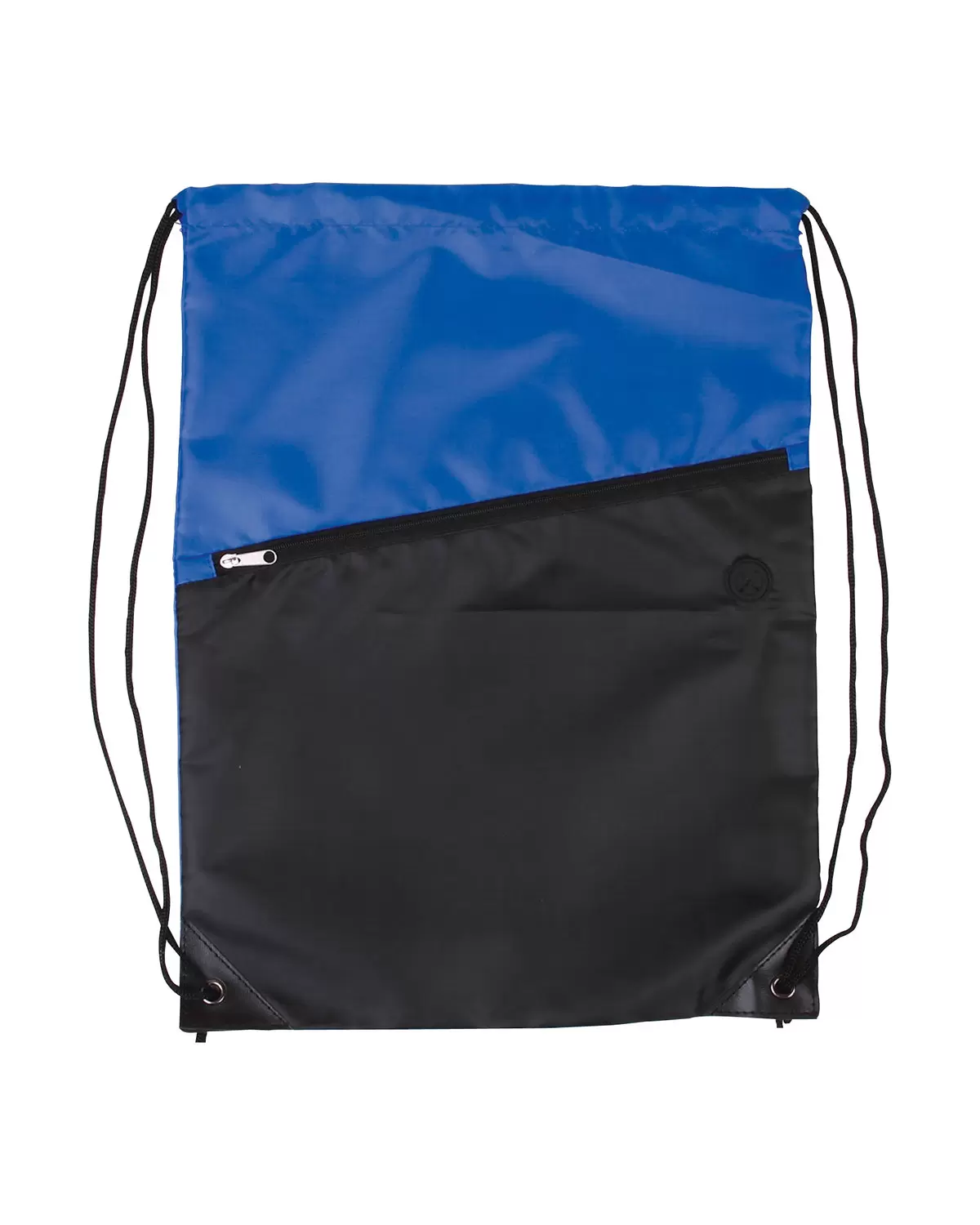 Promo Goods  BG209 Two-Tone Poly Drawstring Backpack With Zipper SKU: BG209