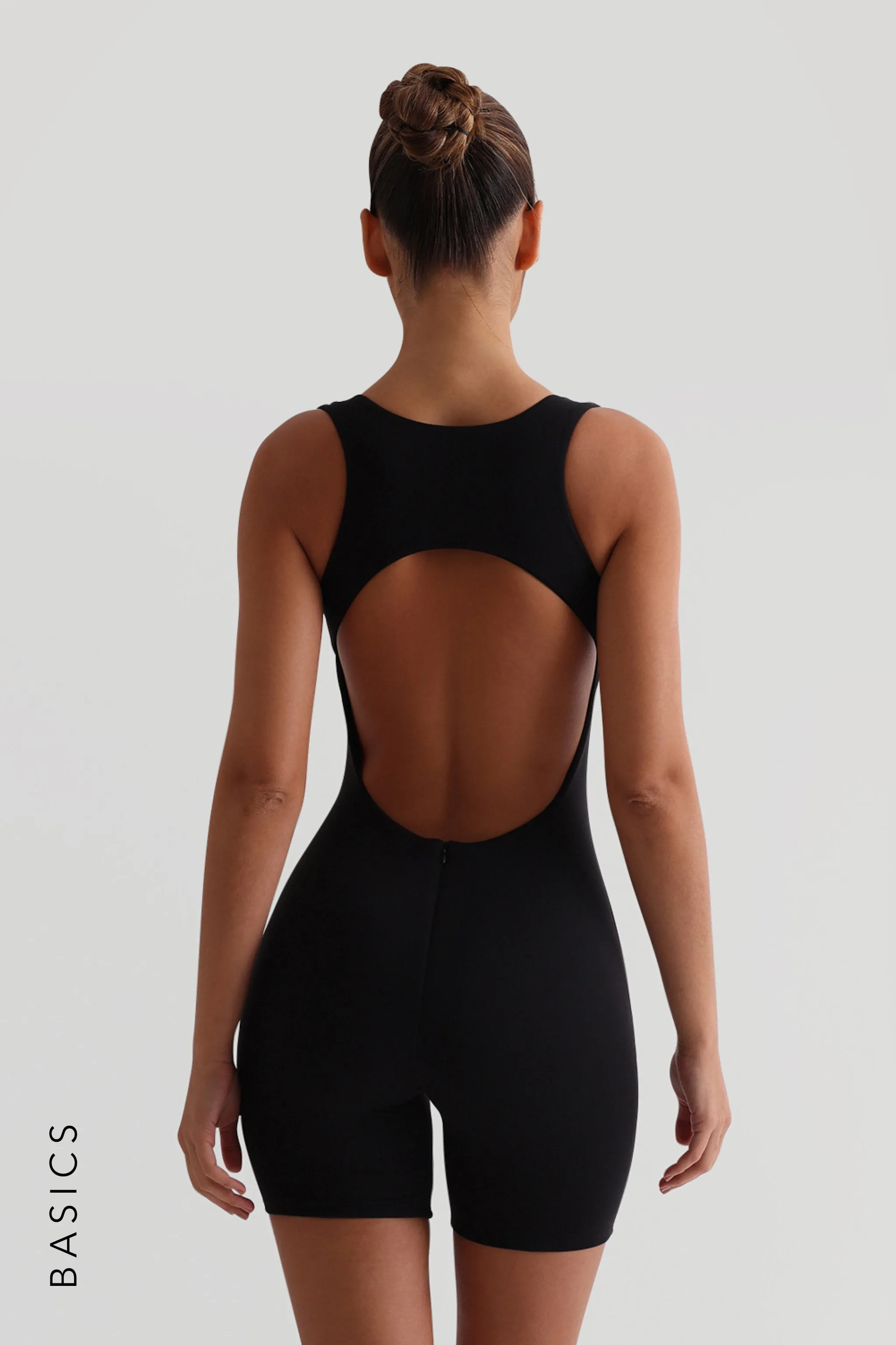 Racer Back Romper - Black