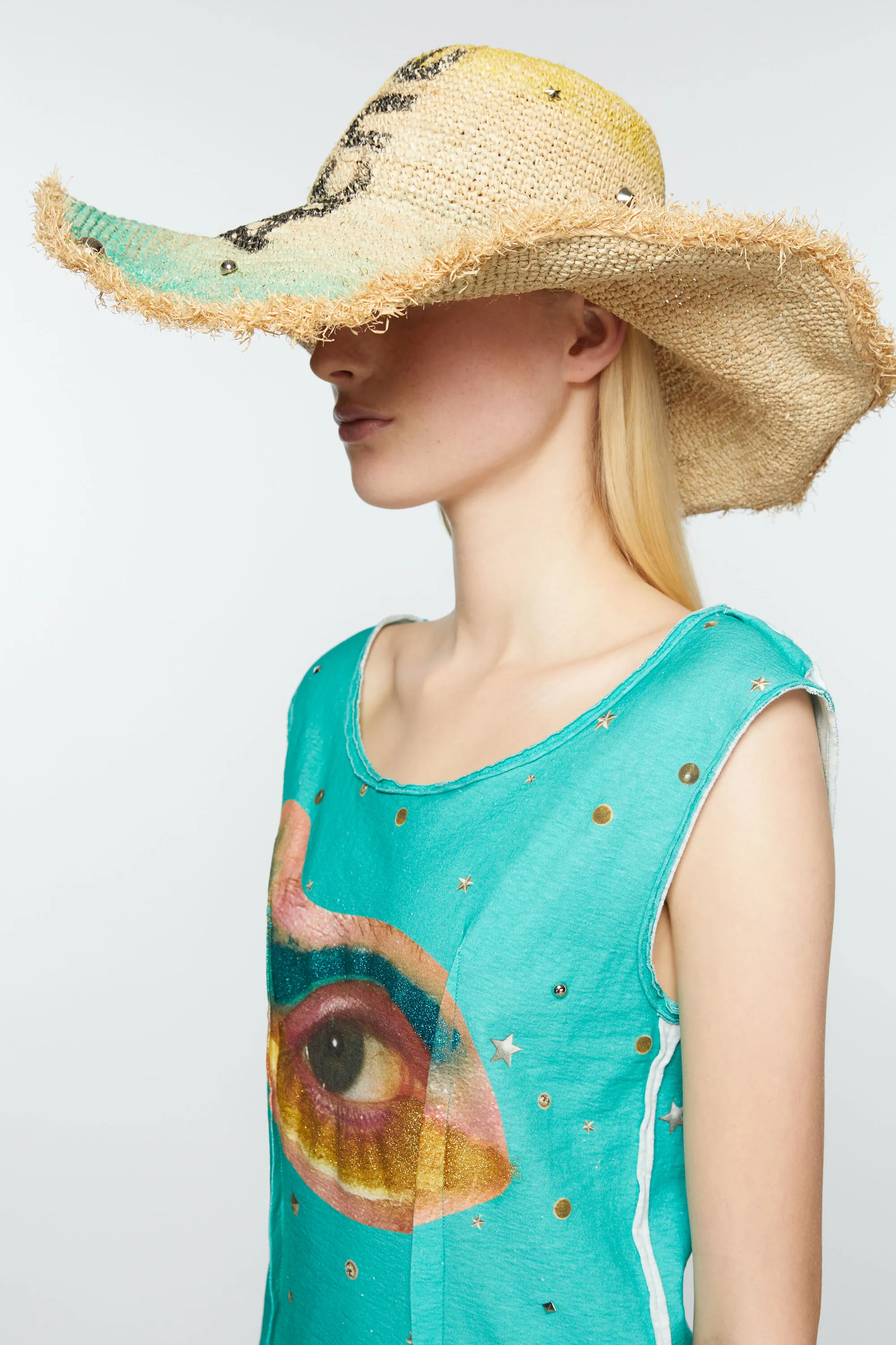 Raffia wide brim hat