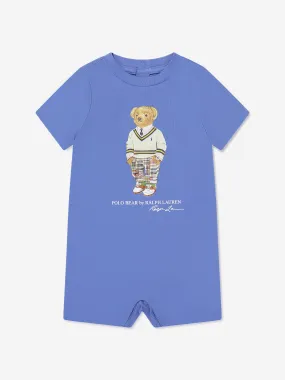 Ralph Lauren Baby Boys Bear Romper in Blue