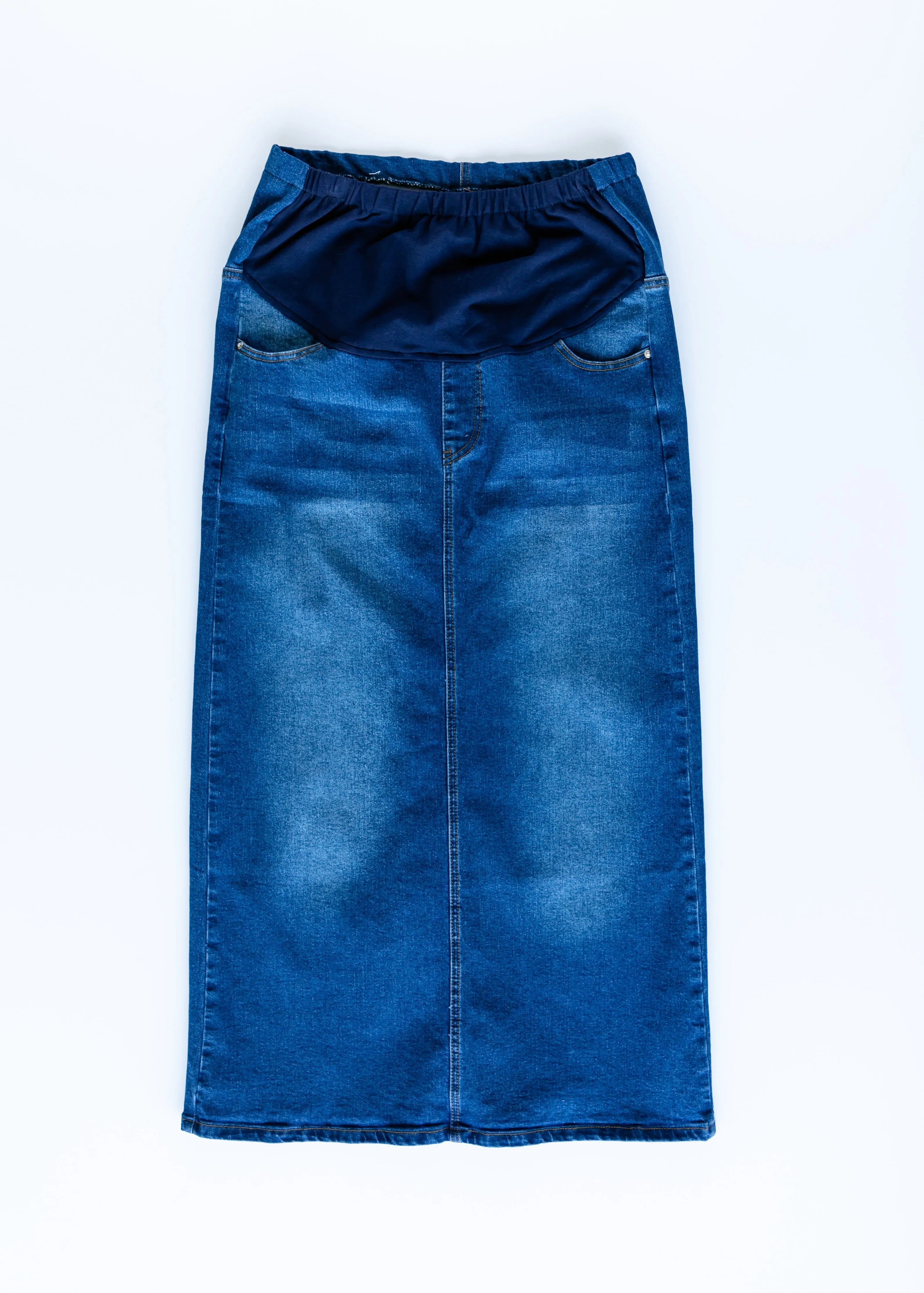 Reece Maternity Long Denim Skirt