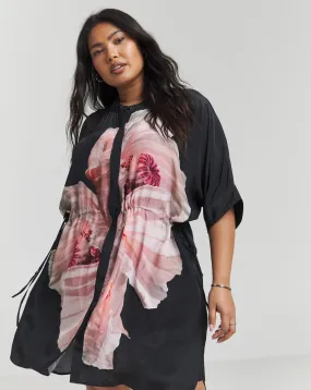 Religion Hidden Pink Floral Drawstring Waist Tunic | Simply Be