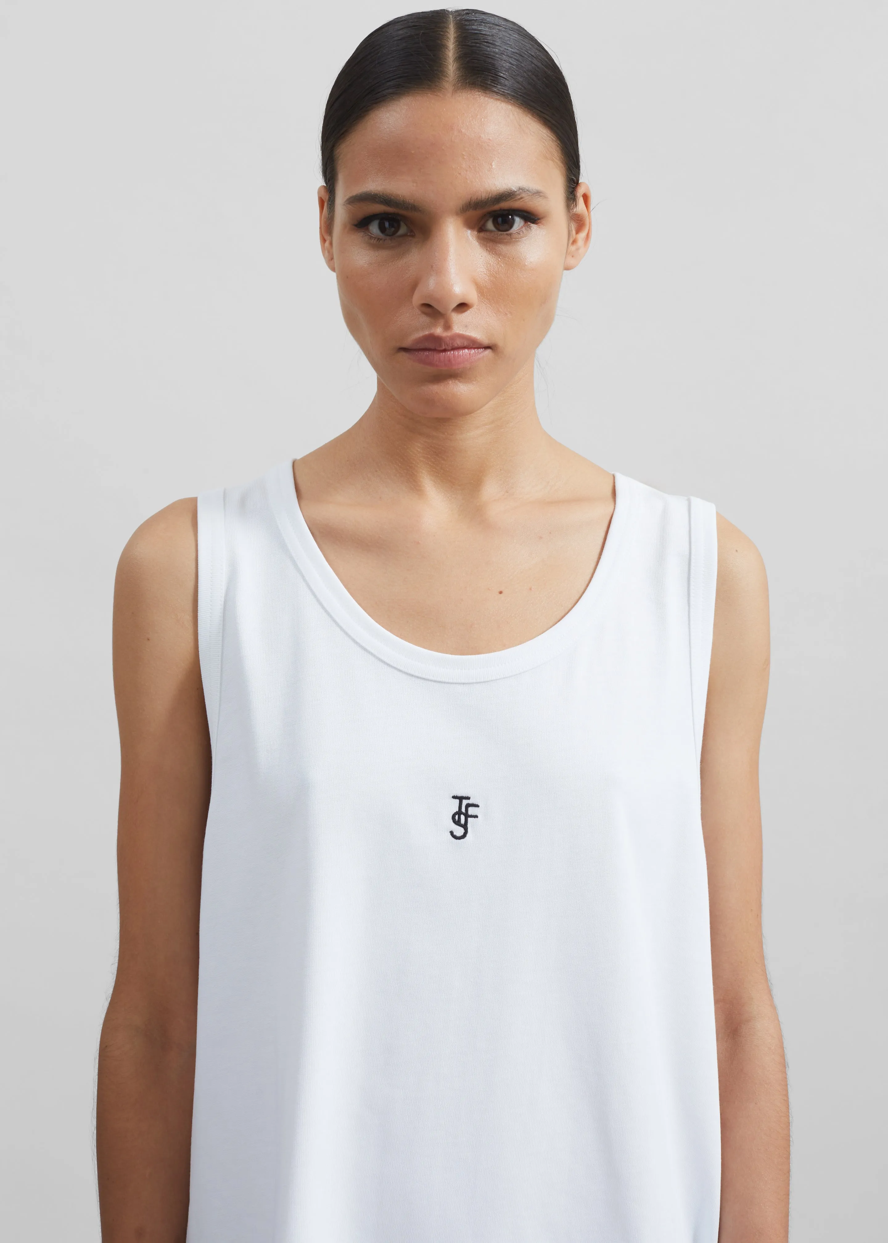 Rexy Embroidered Tank Top - White