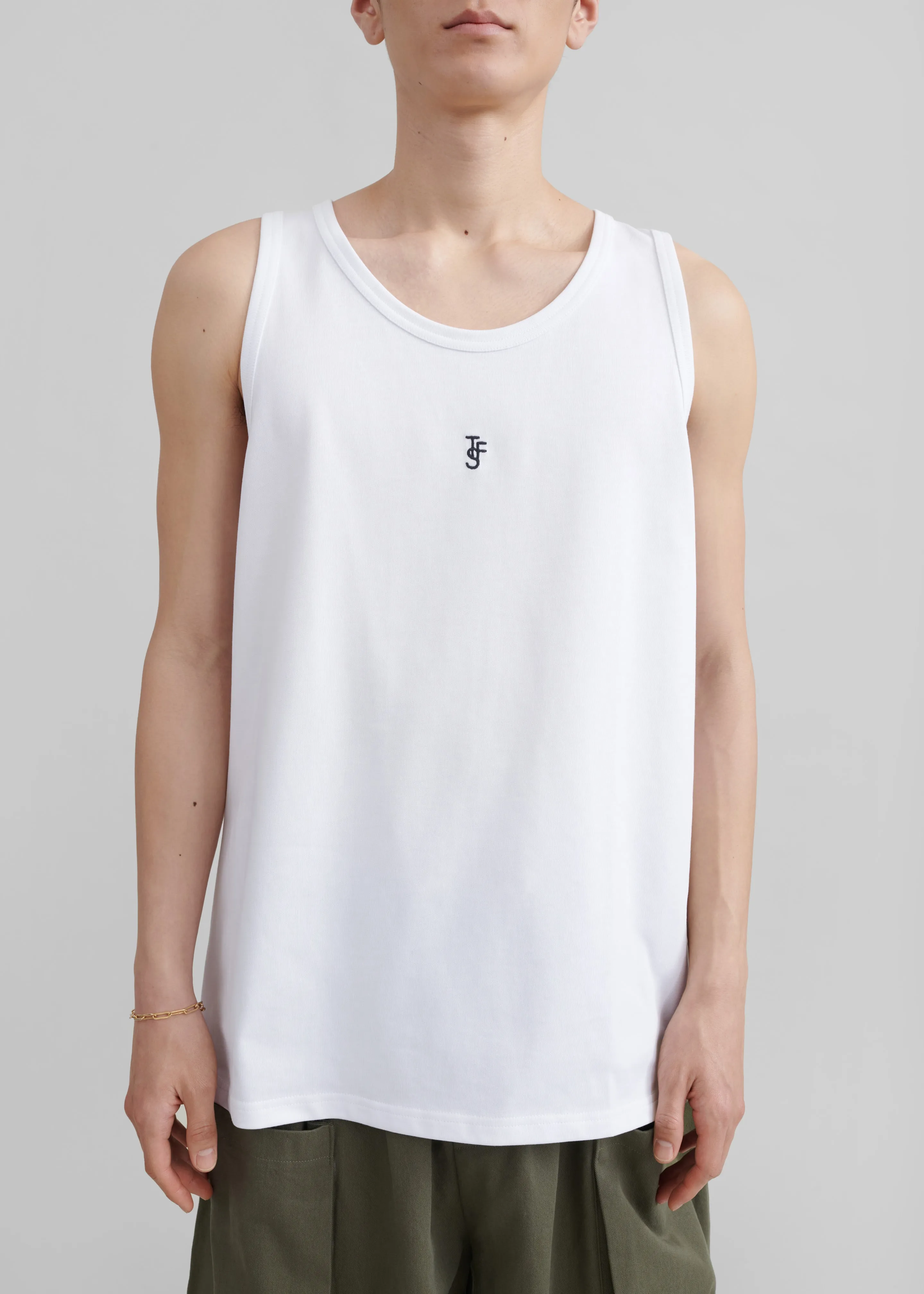 Rexy Embroidered Tank Top - White