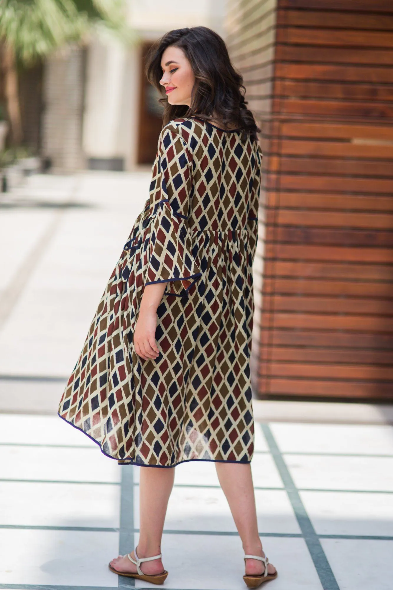 Rhombus Boho Maternity & Nursing Dress