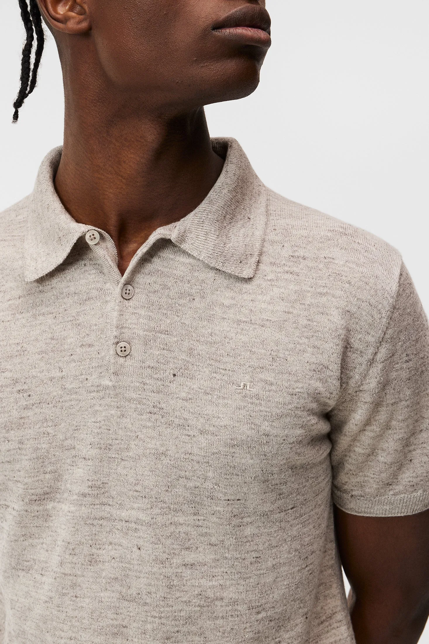 Ridge Linen Blend Polo / Safari Beige