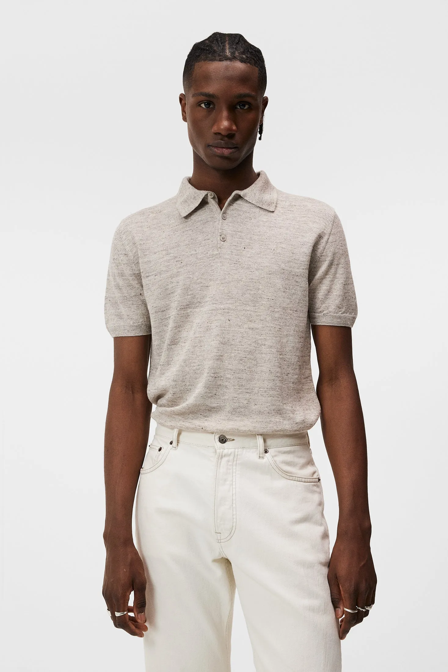 Ridge Linen Blend Polo / Safari Beige