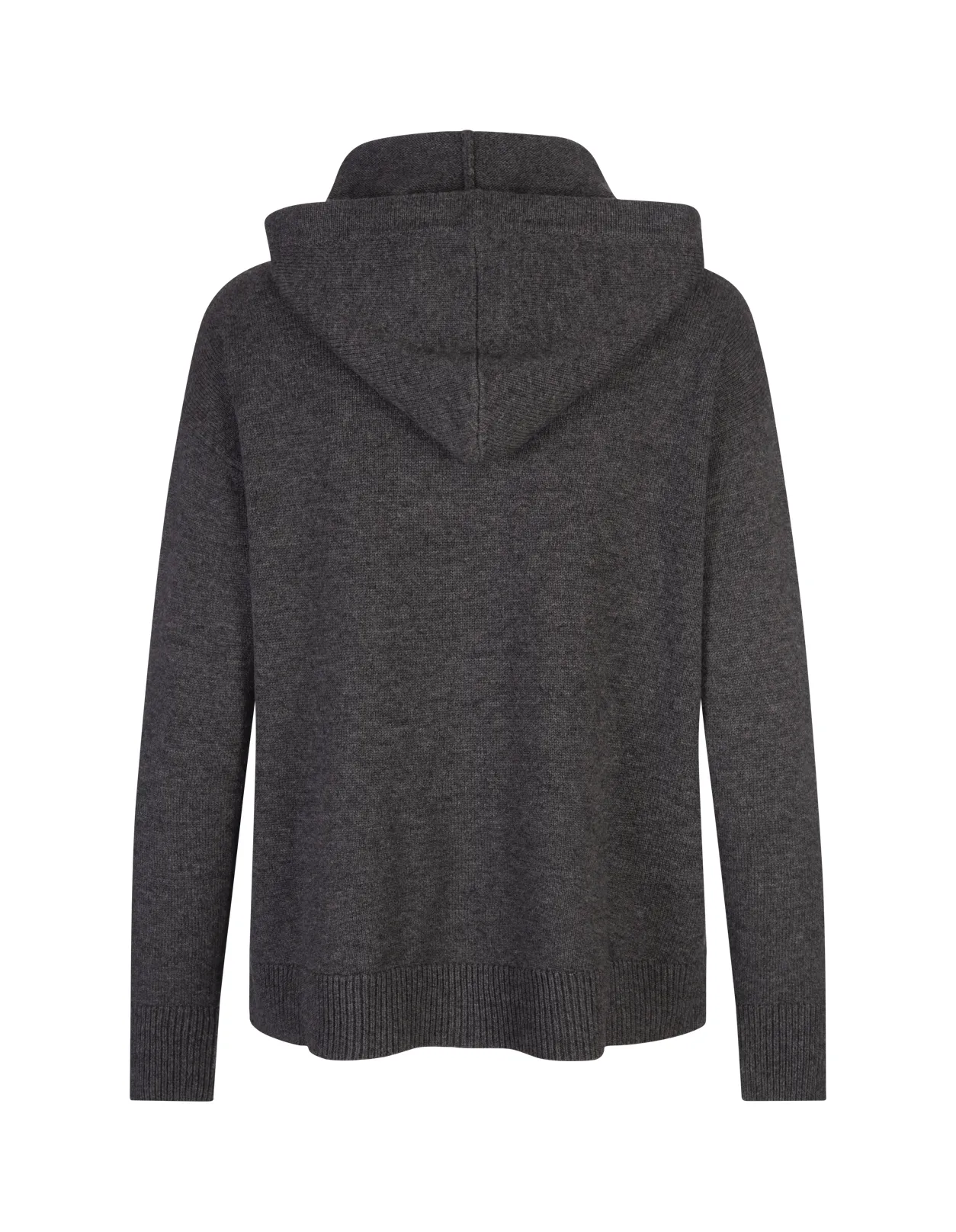 S MAX MARA Medium Grey Gorizia Knitted Hoodie