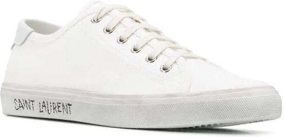 Saint Laurent Malibu distressed lace-up sneakers White