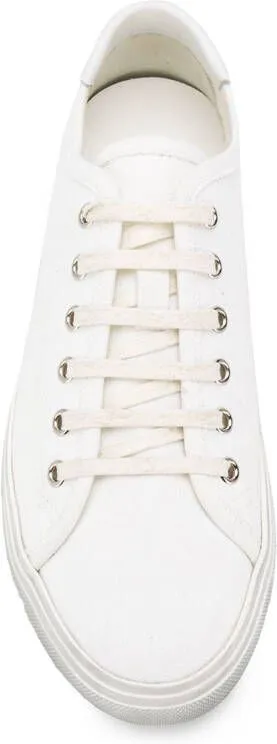 Saint Laurent Malibu distressed lace-up sneakers White