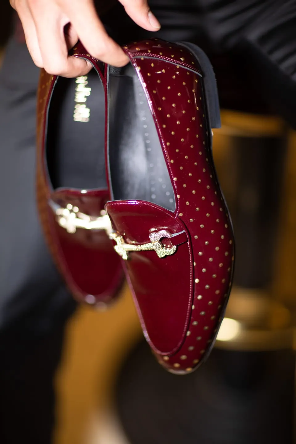 Sardinelli Buckle Detail With Patent Leather Shoes Burgundy