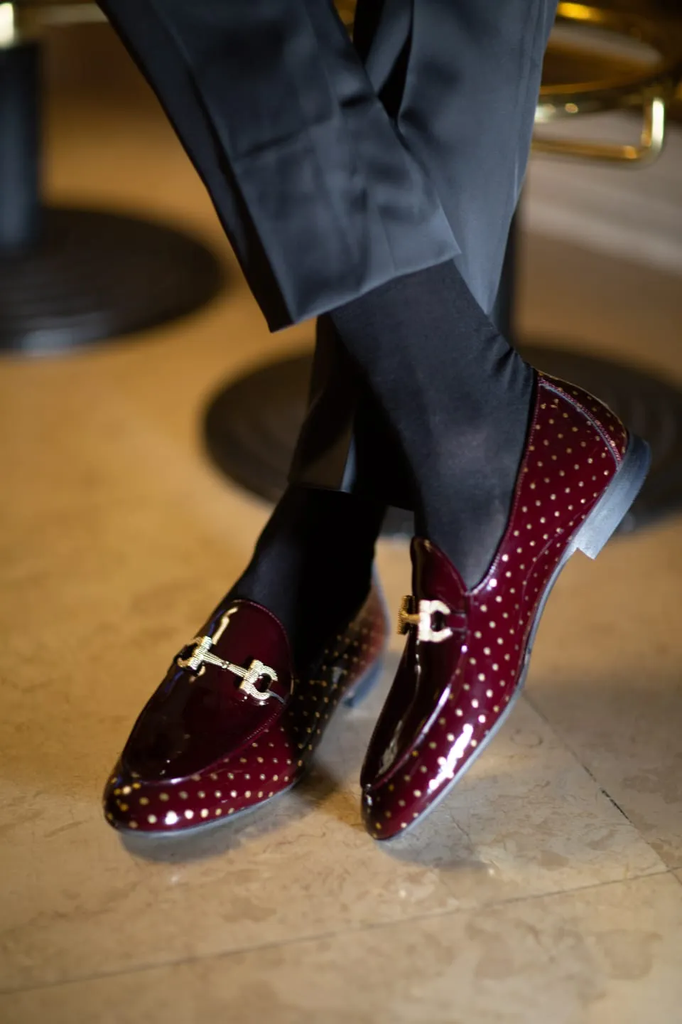 Sardinelli Buckle Detail With Patent Leather Shoes Burgundy