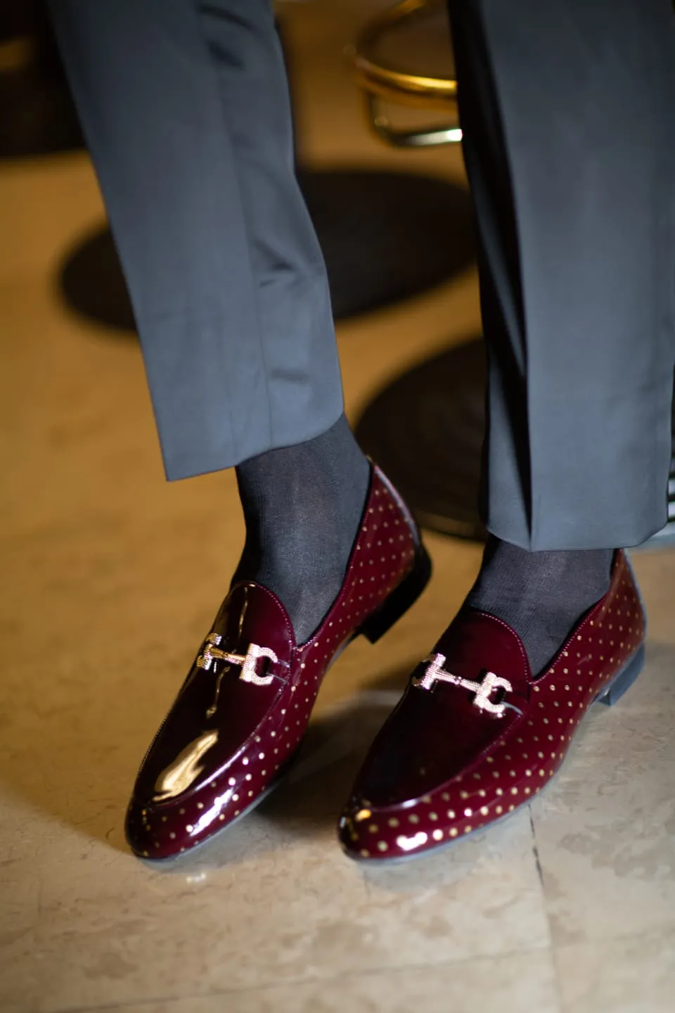 Sardinelli Buckle Detail With Patent Leather Shoes Burgundy