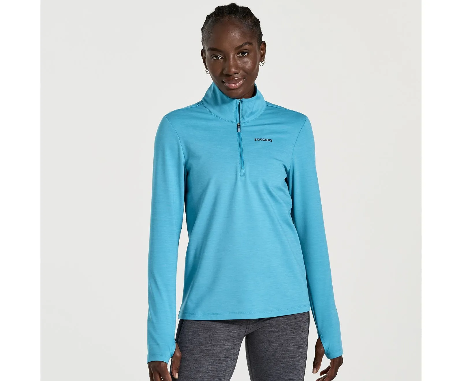 Saucony | Solstice 1/4-Zip | Women's | Turquoise/Heather