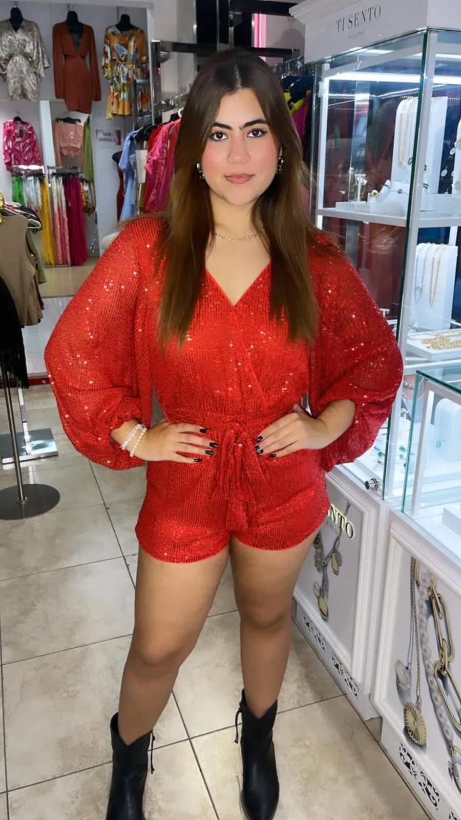 Scarlet Sequin Romper