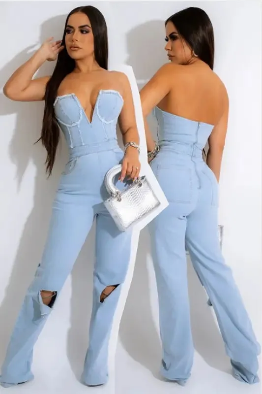 Sexy Denim Romper