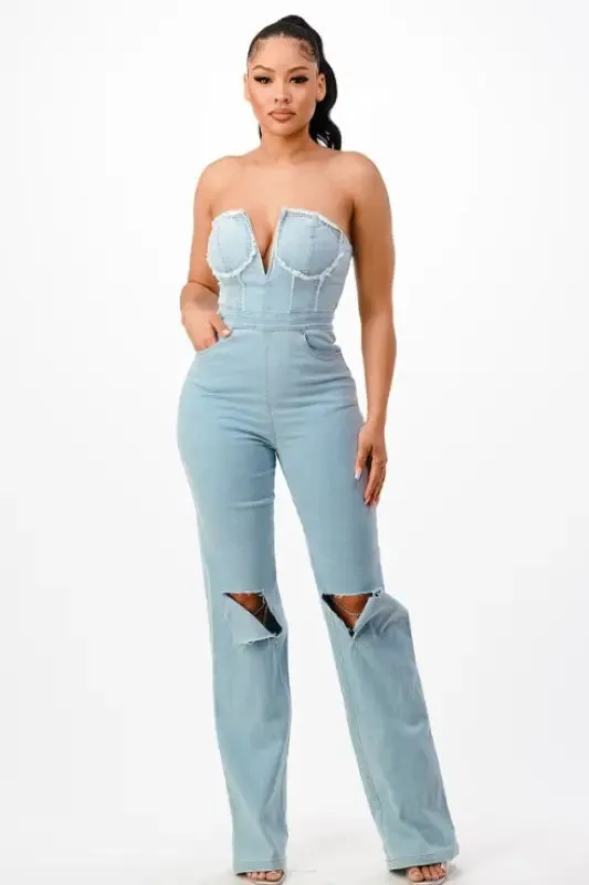 Sexy Denim Romper