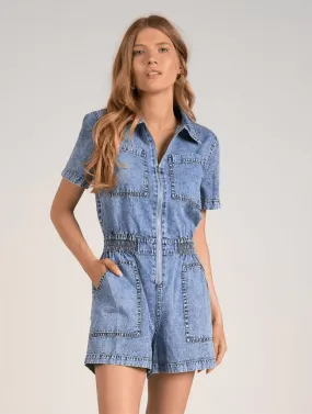 Short Sleeve Denim Romper