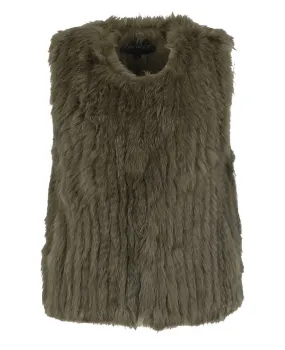 Sleeveless women's rabbit vest khaki oakwood 62683