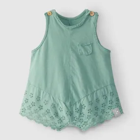 Snug (Portugal) - Embroidered Shortie Romper - Sea Green