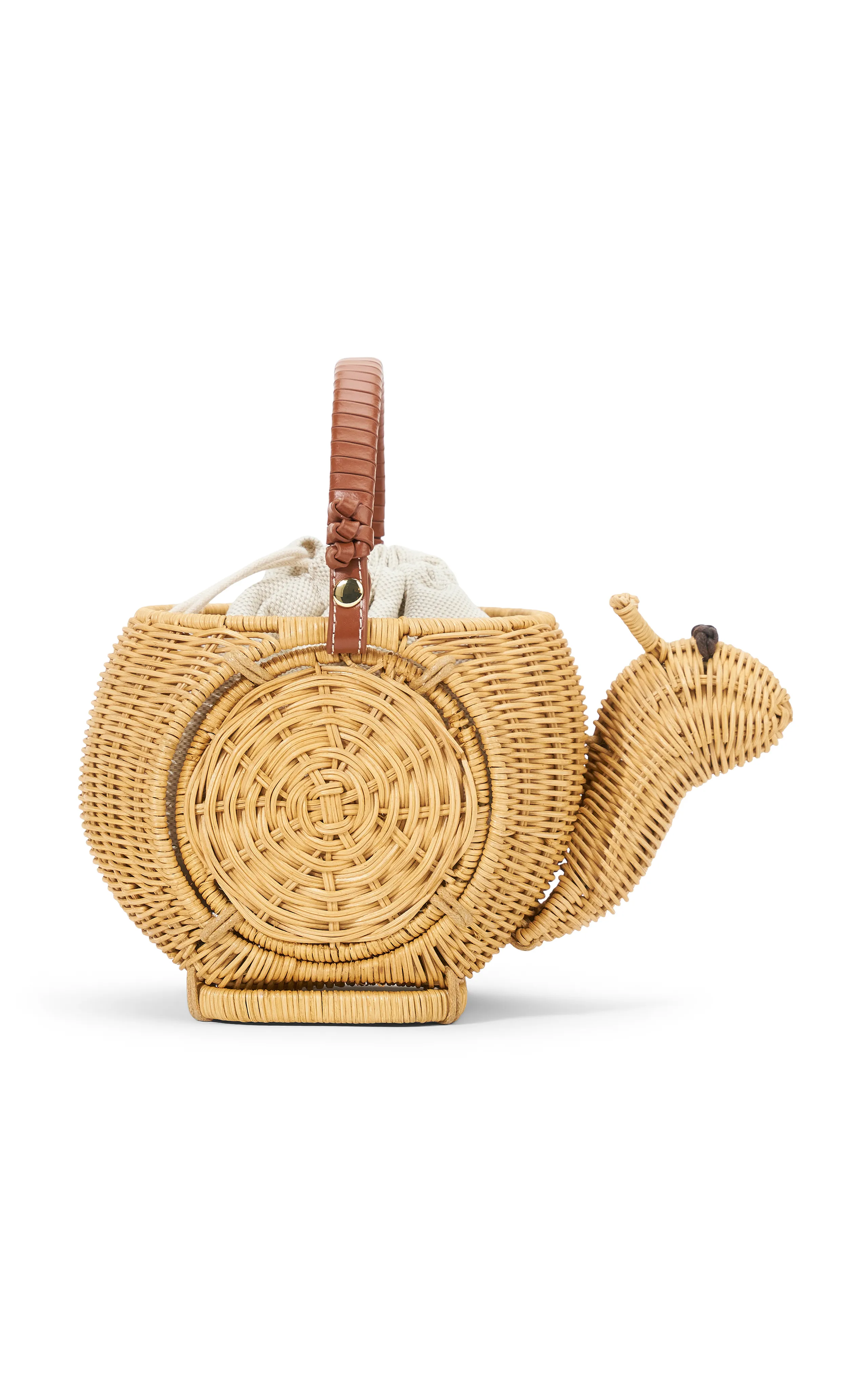 STAUD Escargot Wicker Basket Bag