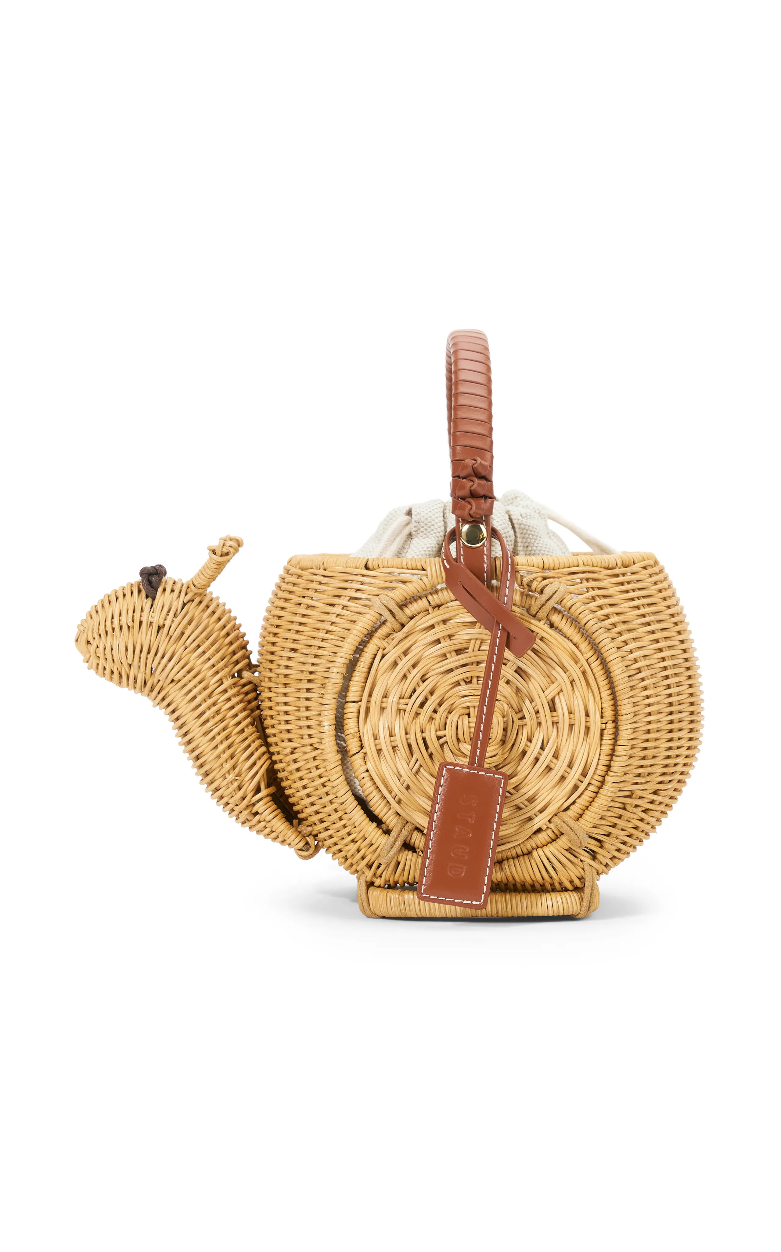 STAUD Escargot Wicker Basket Bag