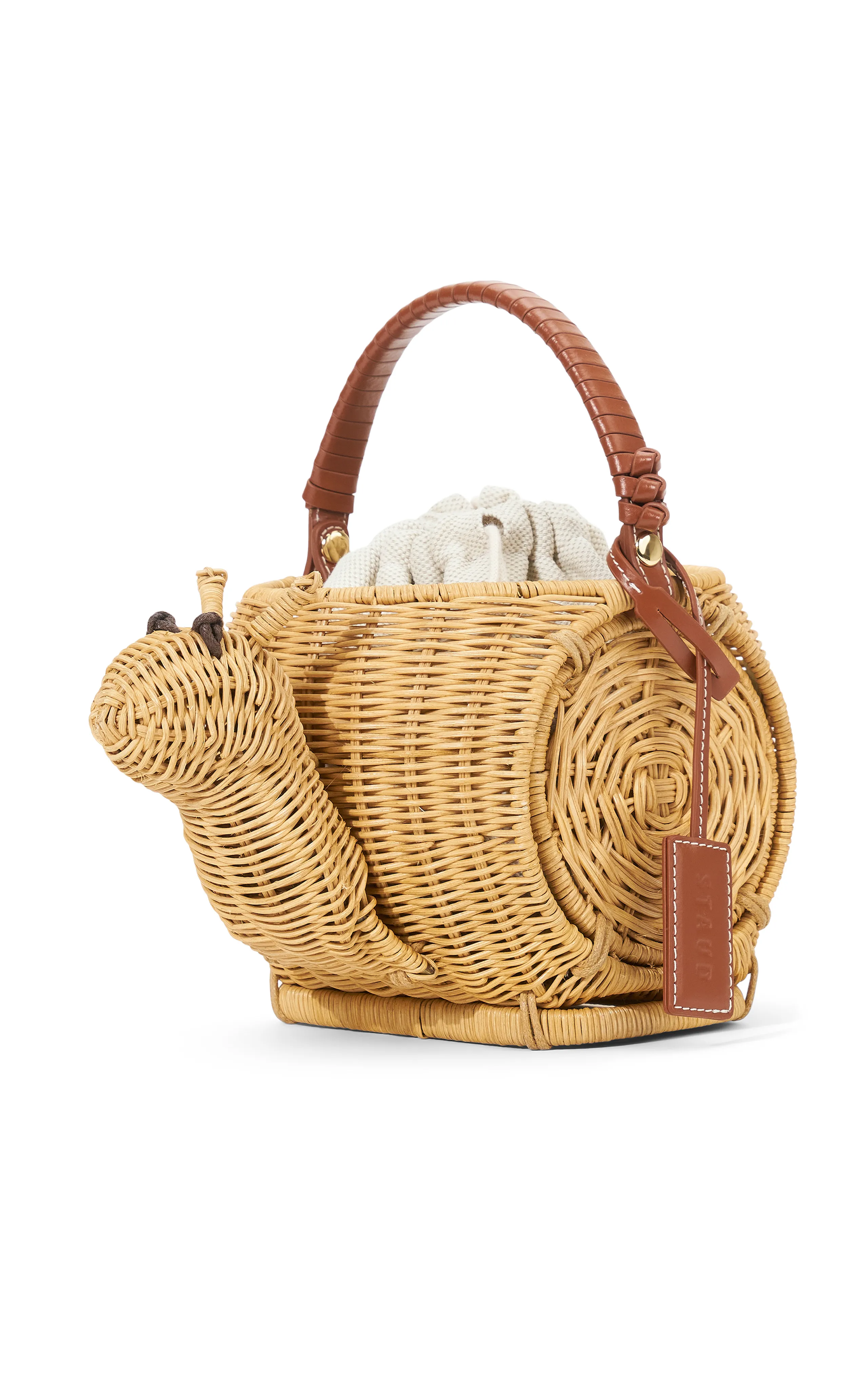 STAUD Escargot Wicker Basket Bag