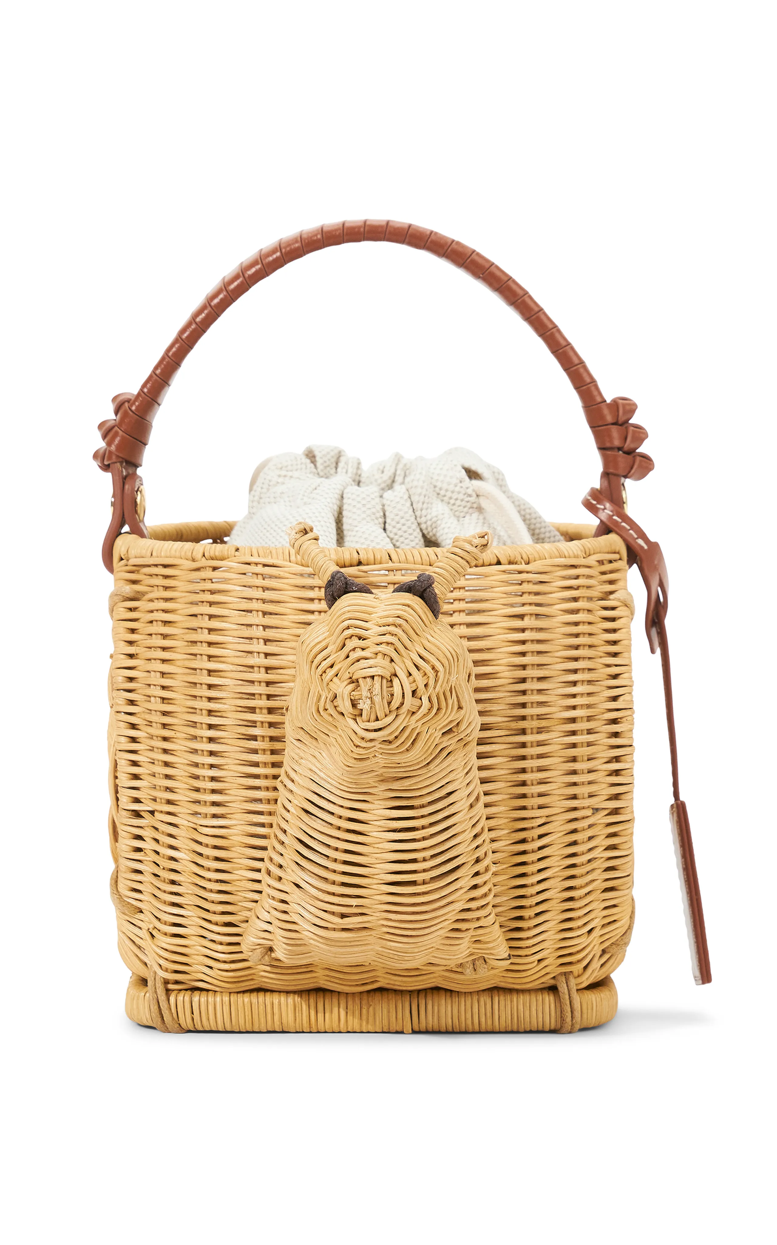 STAUD Escargot Wicker Basket Bag