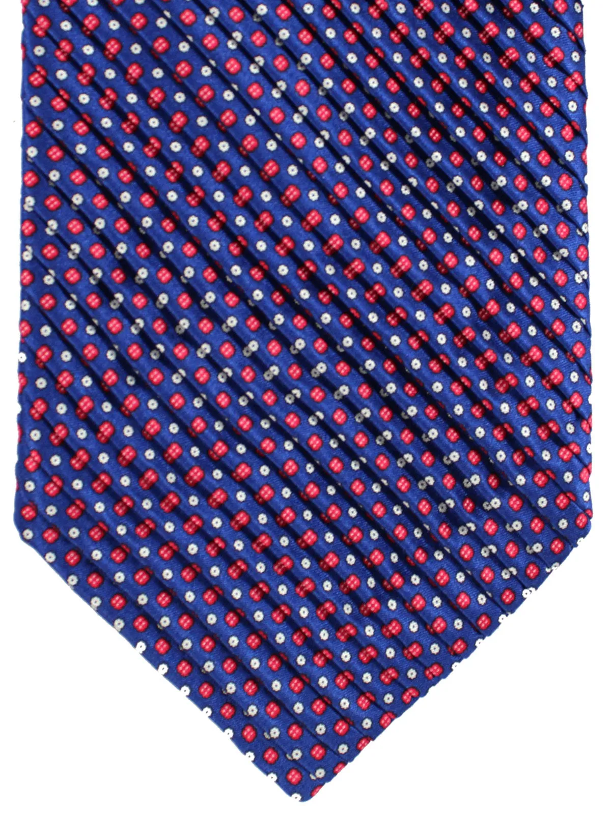 Stefano Ricci Tie Navy Red Pink - Pleated Silk Necktie