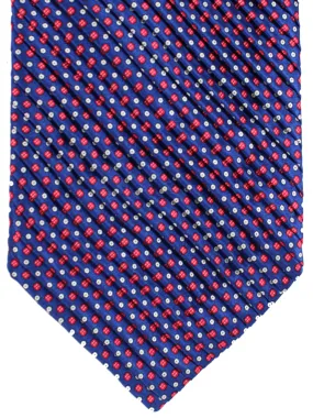 Stefano Ricci Tie Navy Red Pink - Pleated Silk Necktie