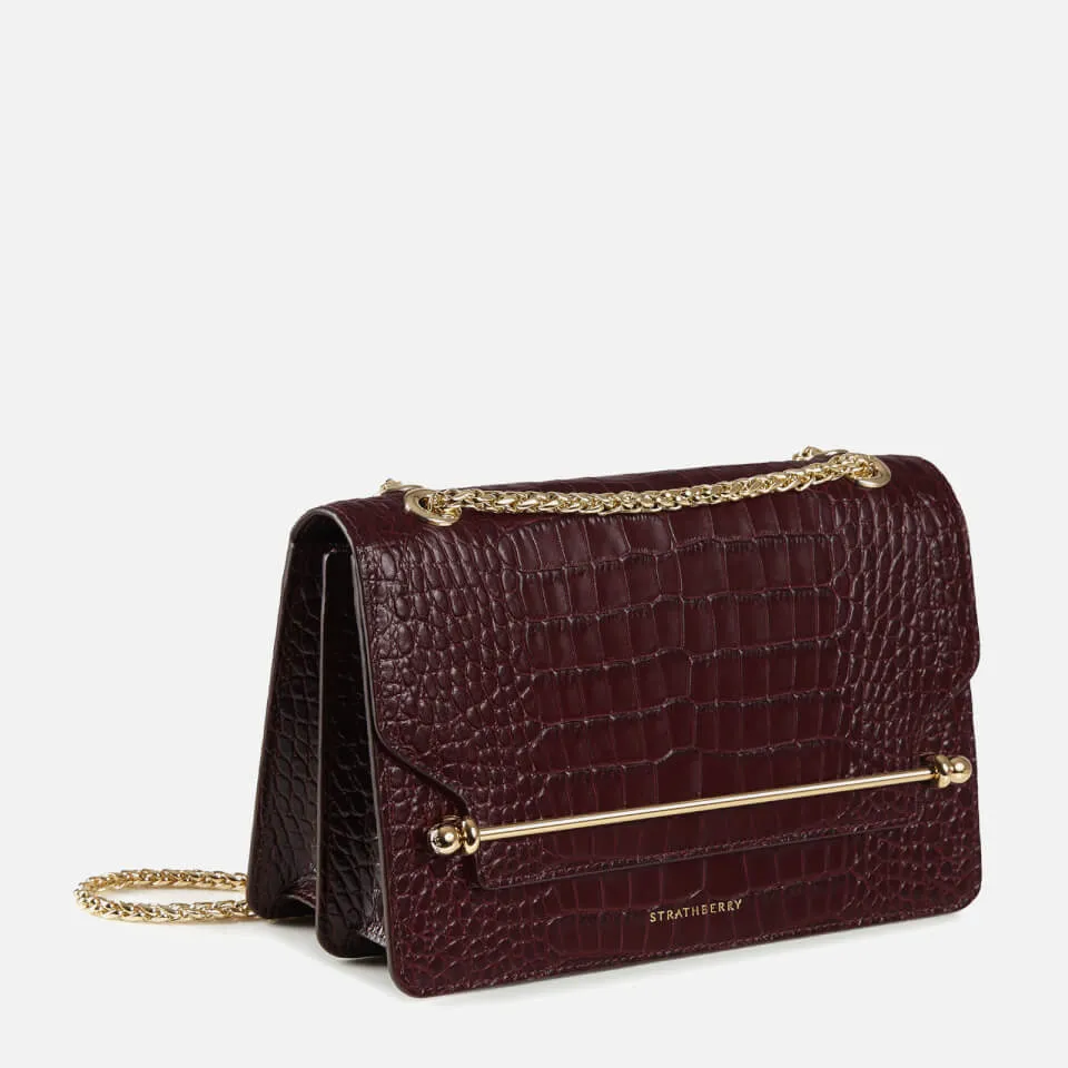 Strathberry East/West Croc-Effect Leather Mini Bag