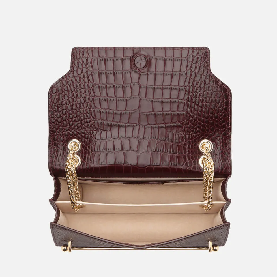 Strathberry East/West Croc-Effect Leather Mini Bag