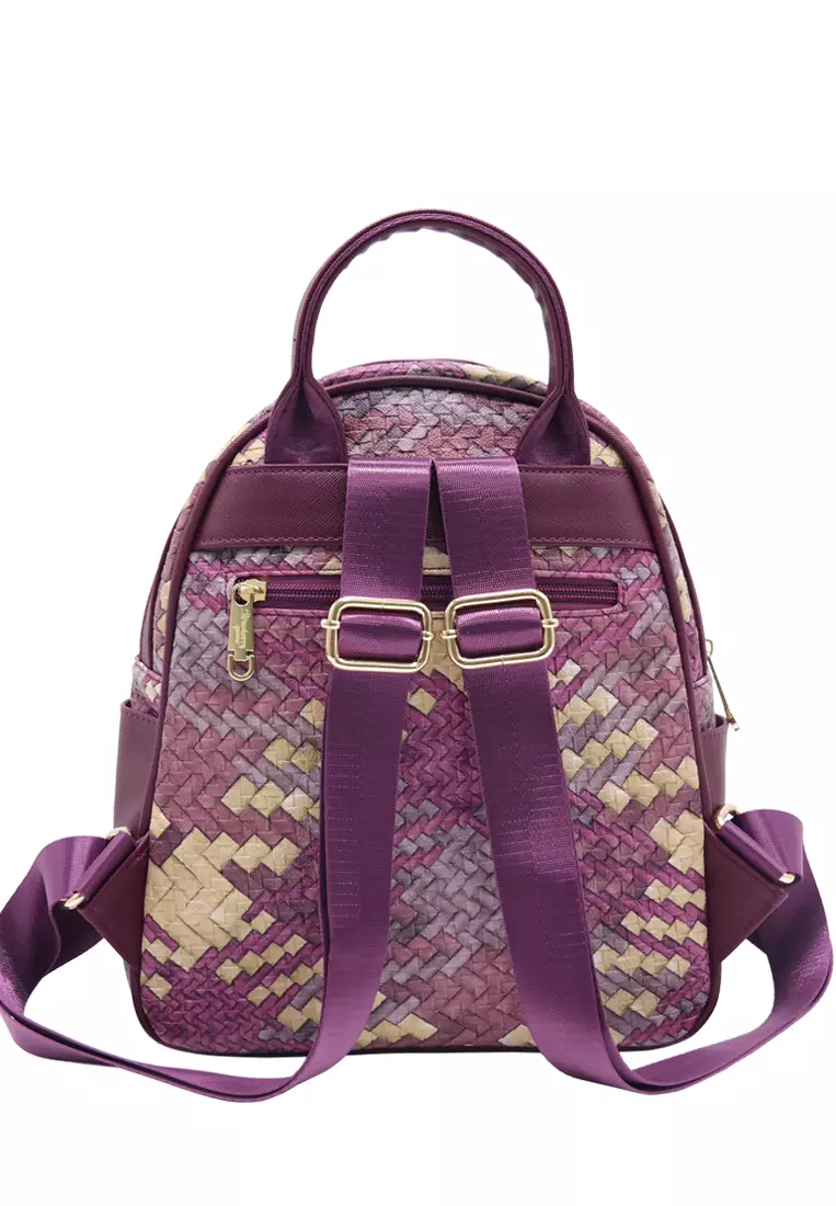 STRAWBERRY QUEEN Strawberry Queen Dual Front Zipper Rattan Backpack - Candy (Rattan AG, Magenta)