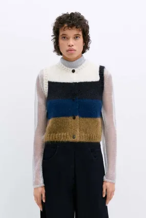 STRIPED ALPACA AND MOHAIR VEST - Multi