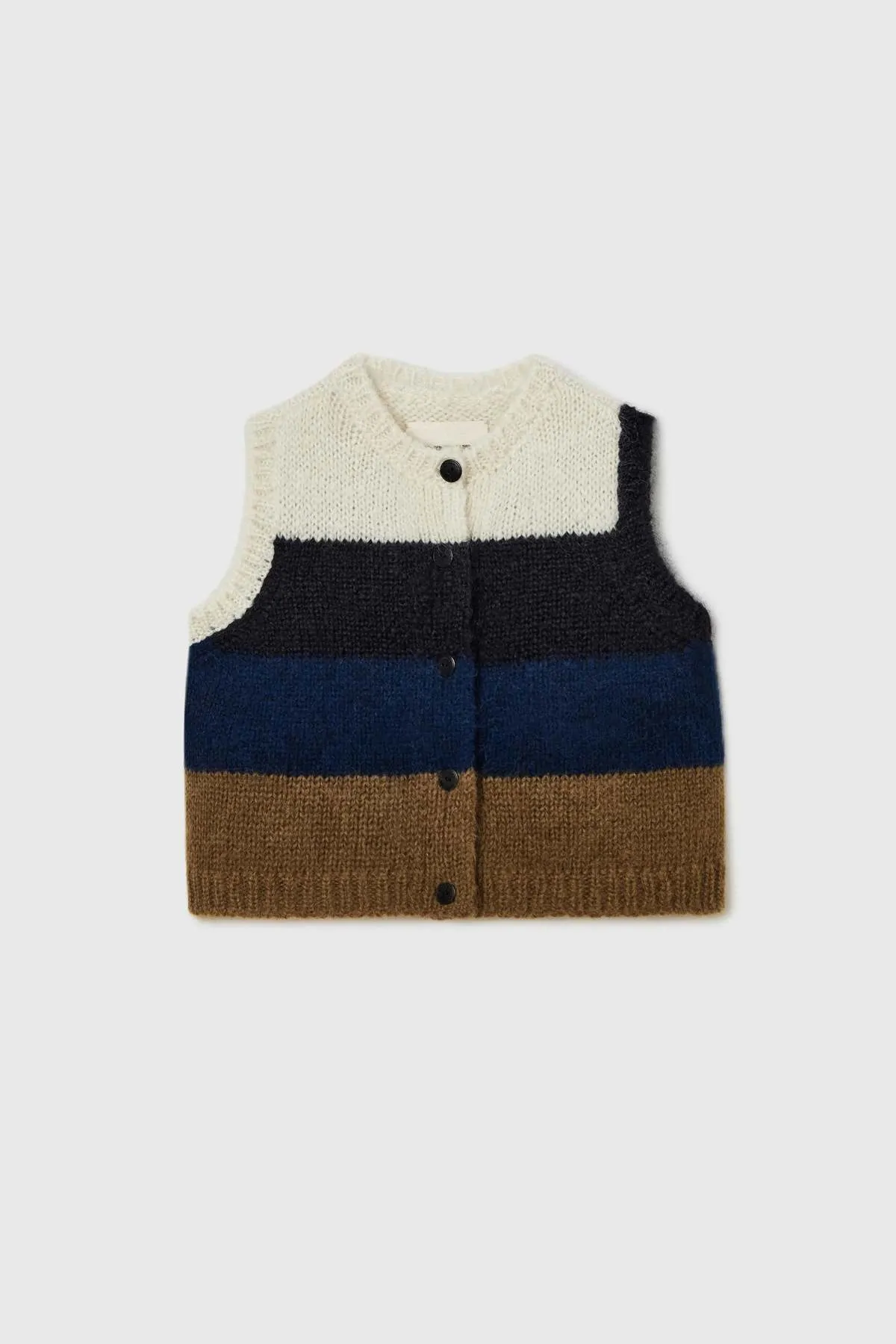 STRIPED ALPACA AND MOHAIR VEST - Multi