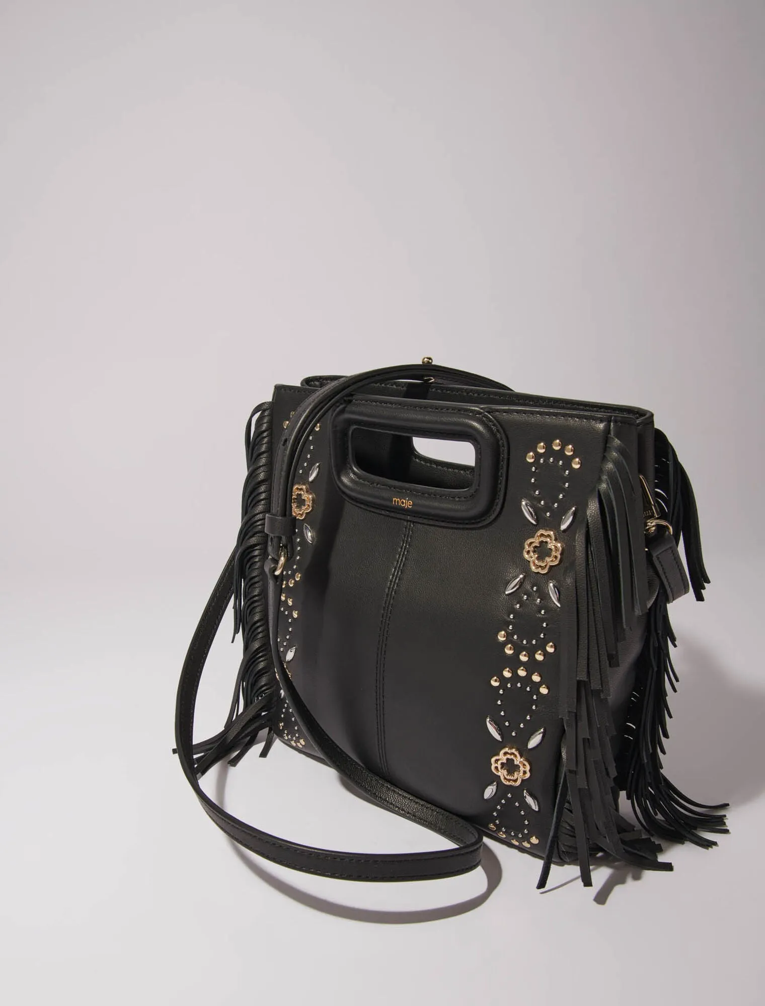 Studded leather M bag