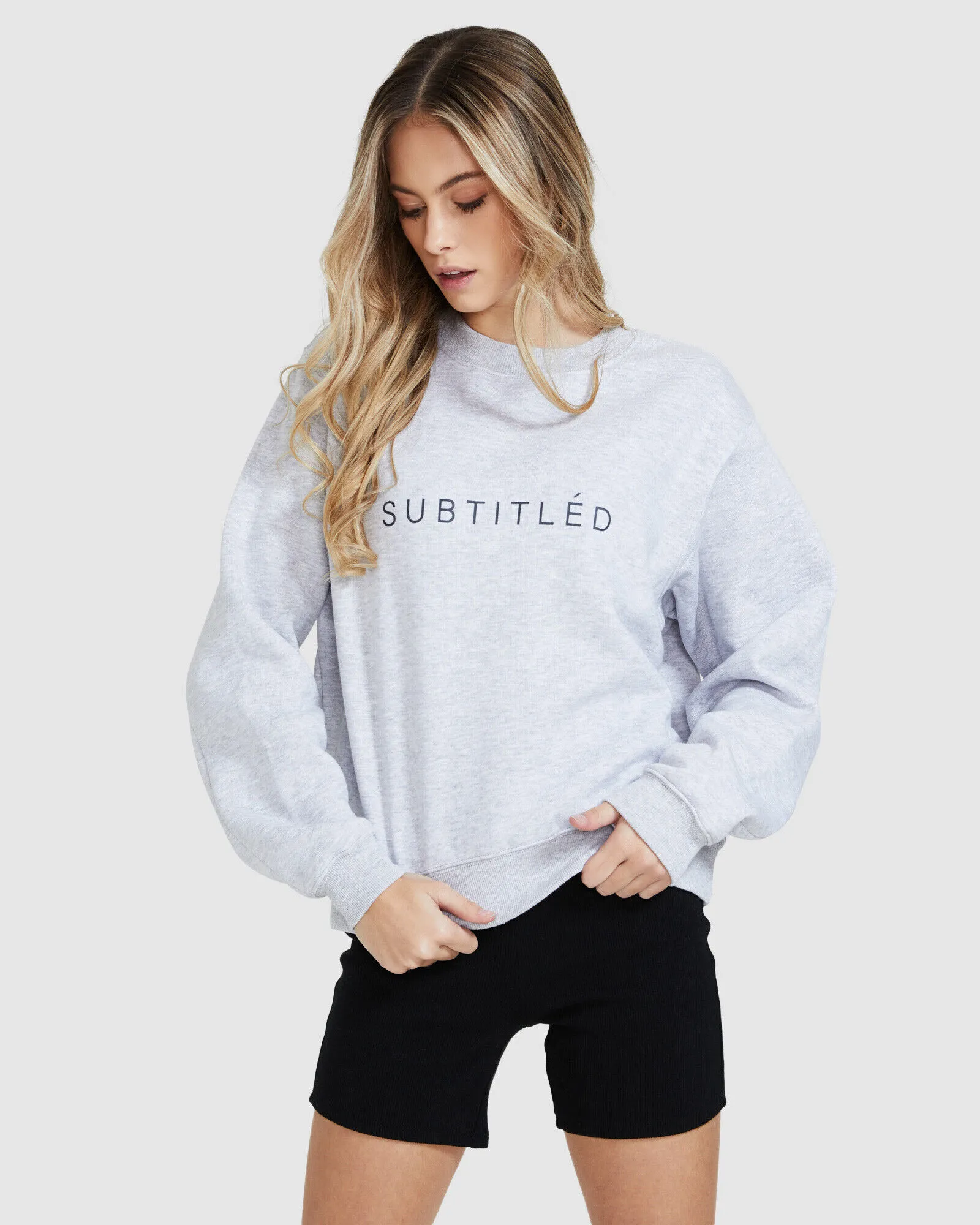 Subtitled State Fleece Jumper Grey Marle